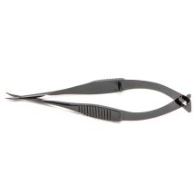 Vannas Tubingen Scissors, 8 cm (3"), Ceramic Coated, 5 mm Cutting Edge, Stainless Steel, Straight or Curved, WPI Premium 