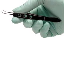 Jaffe Forceps, 10 cm, Curved, 0.3 mm Tips