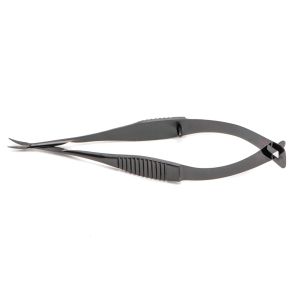Vannas Tubingen Scissors, 8 cm (3"), Ceramic Coated, 5 mm Cutting Edge, Stainless Steel, Straight or Curved, WPI Premium 