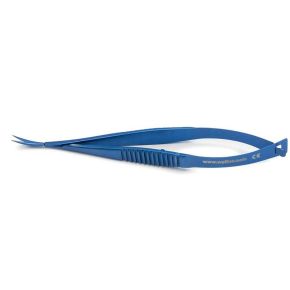Vannas Capsulatomy Scissors, 9.5cm, Curved Sharp Tips, Non-Magnetic, Titanium
