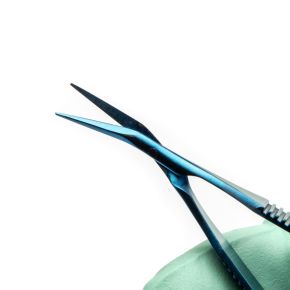 Vannas Capsulotomy Scissors, 9.5 cm, 10.5 mm Sharp, Angled-on-the-side Tips, Non-Magnetic, Titanium