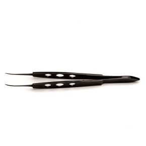 Jaffe Forceps, 10 cm, Curved, 0.3 mm Tips