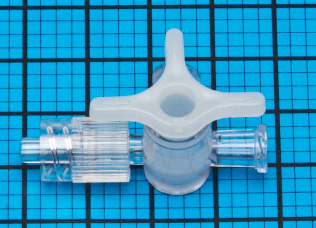 14035 4-Way Stopcock, Polycarbonate & handle Polyethylene