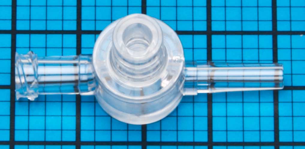 14044 Needleless Syringe-Activated Dual Check Valve, Polycarbonate & Silicone