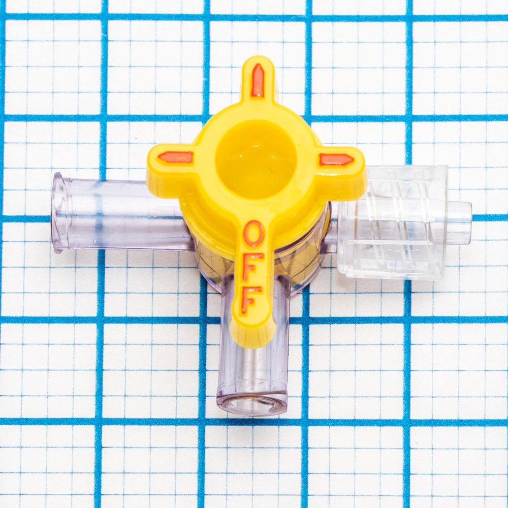 14057 4-Way Stopcock, Polycarbonate & handle Polyethylene