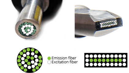 excitation and emission fibers