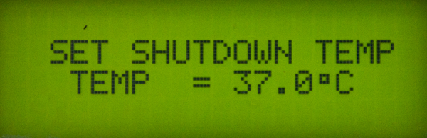 set shutdwon temerature