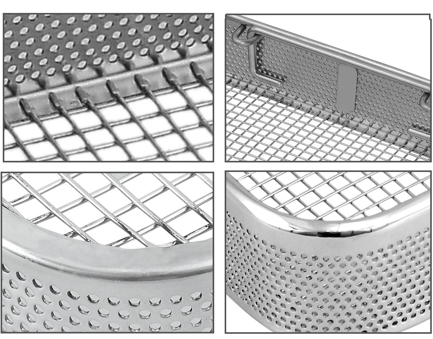 Detail images of the side perforated baskets